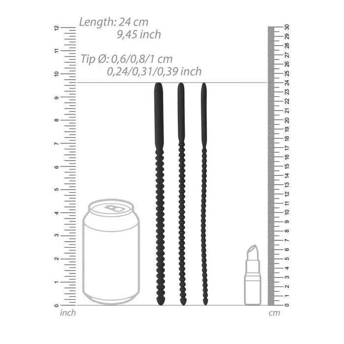 Male Sex Toys | OUCH! Urethral Sounding - Silicone Dilator Set - Black Urethral Dilators - Set of 3 - OU598 - Shots Toys Male Sex Toys | OUCH! Urethral Sounding - Silicone Dilator Set - Black Urethral Dilators - Set of 3 - OU598 - Shots Toys
