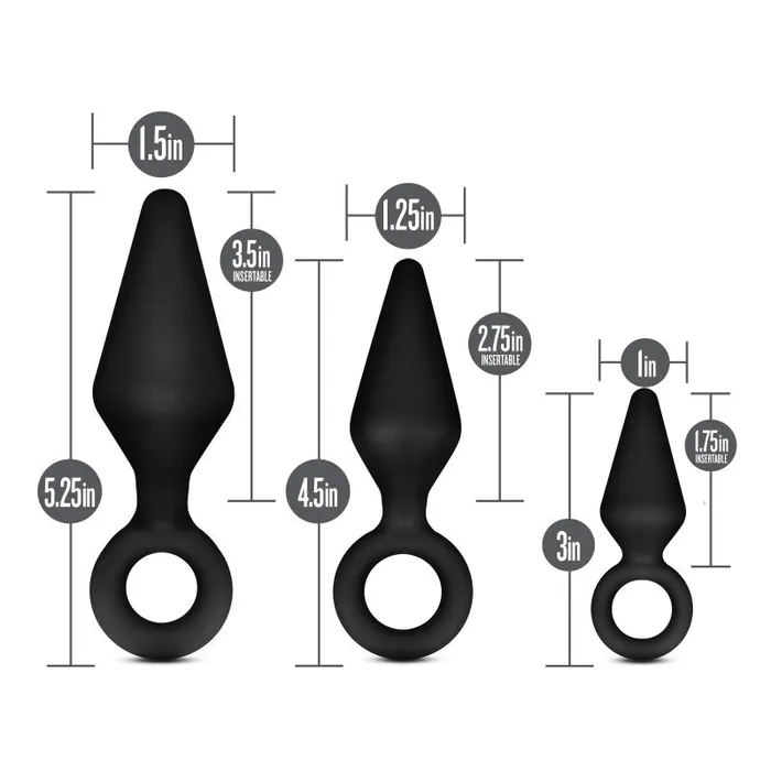 Anal Adventures Platinum Loop Plug Kit Black Butt Plugs Set of 3 Sizes Blush Novelties Anal Anal Adventures Platinum Loop Plug Kit Black Butt Plugs Set of 3 Sizes Blush Novelties Anal