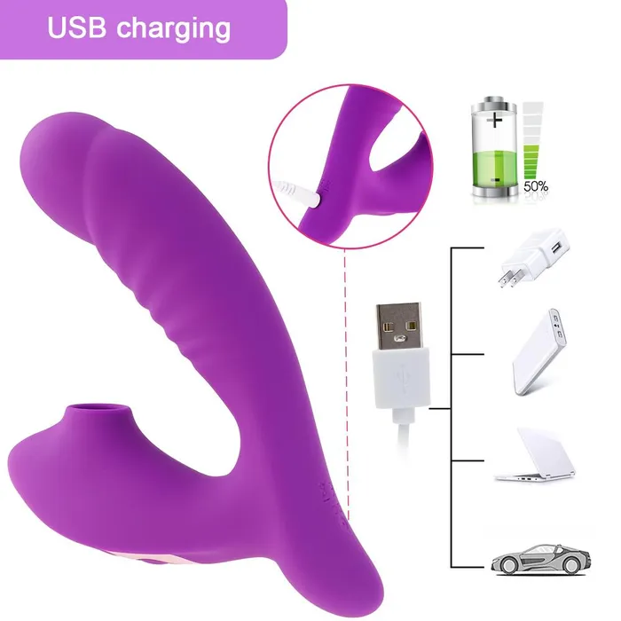 sex toys for us Female Sex Toys G Spot Dildo Vibrator Clit Sucker With 10 Powerful Modes