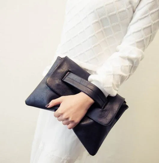 Yellow Pandora Restraints Womens Vegan Leather Envelope Clutch Bag