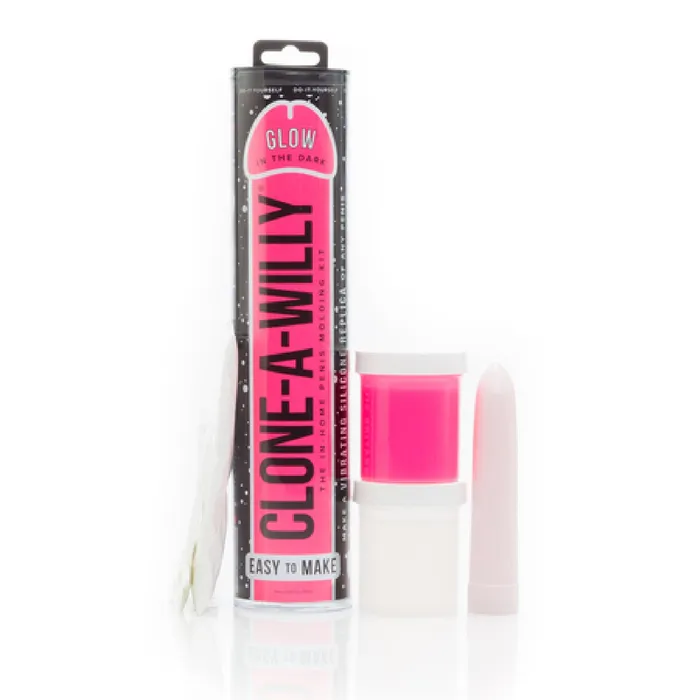 CloneAWillie Vibrator Glow In The Dark Pink Sex Toy Adult Pleasure Empire Labs Vibrators