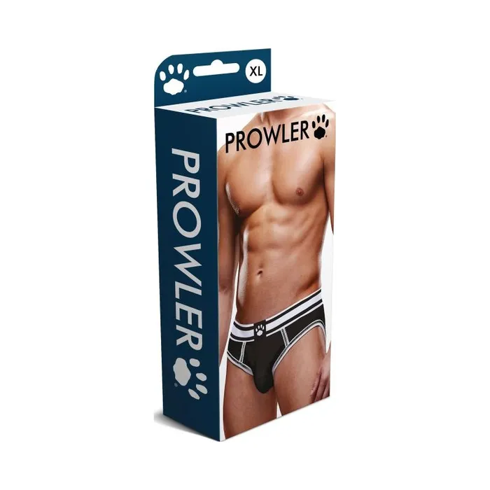 Prowler Open Back Brief BlackWhite Vibrant Vibes Australia Quality Sex Toys Great Prices Anal